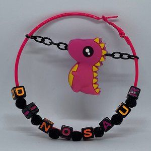 Pink "DINOSAUR" Hoops